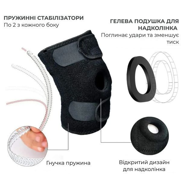 Бандаж колінного суглоба з відкритою колінною чашечкою AIRM HEALTH регульований (8468) 8468 фото